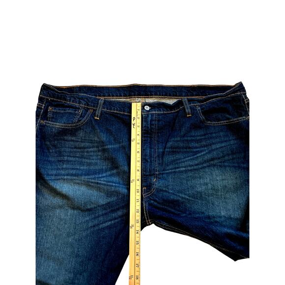 Levis 502 Jeans Mens Sz 50x30 (49x28) Blue Tapered Leg Stretch Distressed Denim - Picture 9 of 11